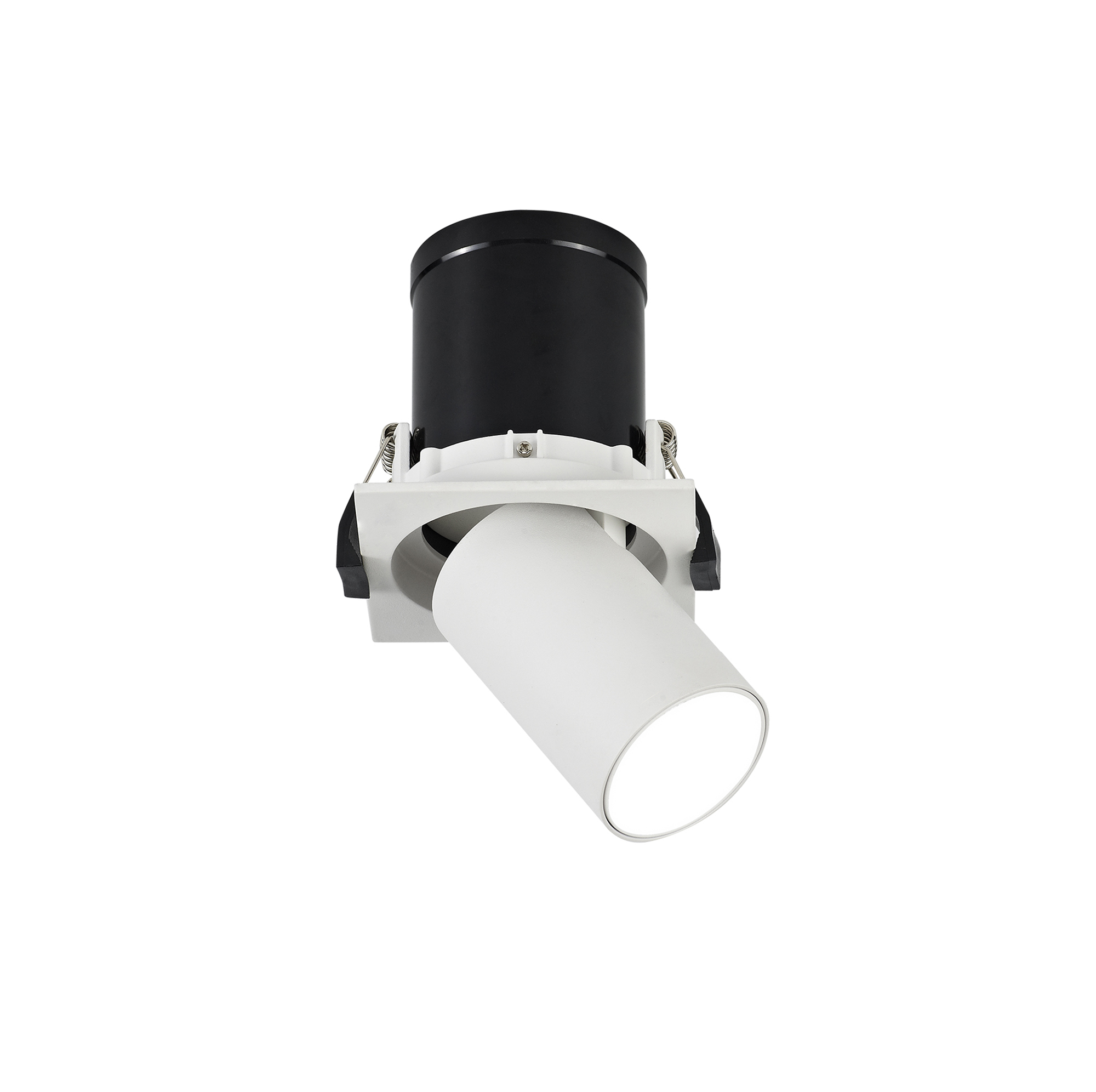 DX200375  Barda Retractable Recessed Swivel Square Spotlight; 8W; 4000K; 24°;585lm;White & White; Dia: 85mm Cut Out 75mm; 3yrs Warranty
